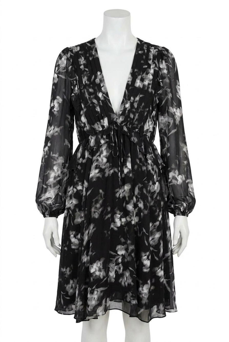 NEW THE KOOPLES ghost flowers dress in bla09